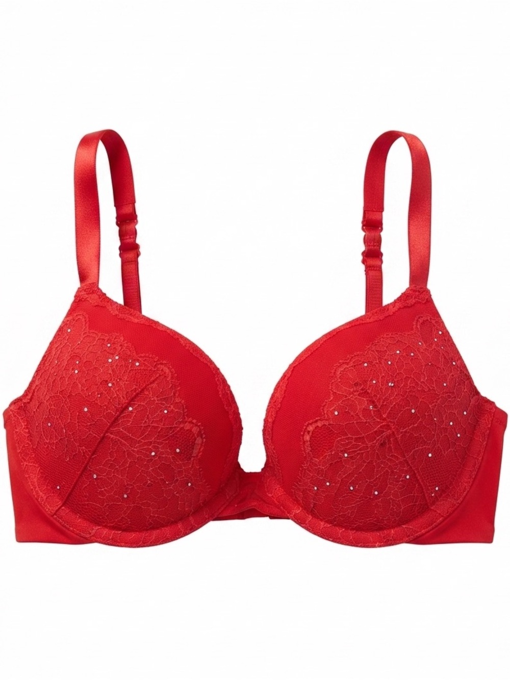 Victoria's Secret Bombshell Rhinestone Lace Plunge Bra - Size 32B Rhinestone
